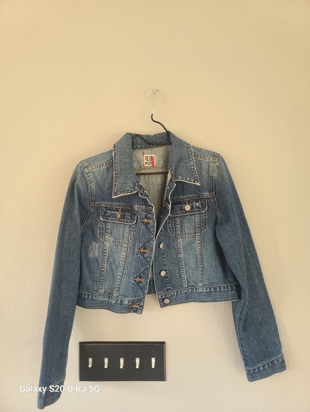 Women's Old Navy Medium Blue Wash Denim Jean Jacket Size L